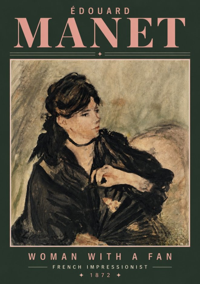 Édouard Manet Woman with a Fan No6 - Poster