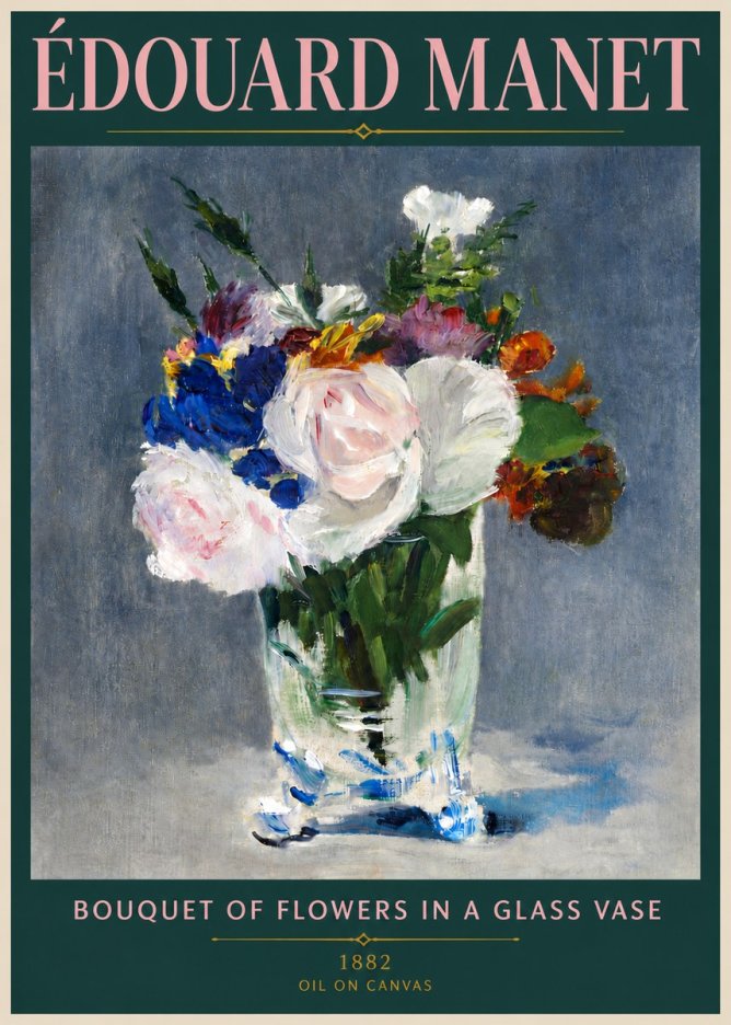 Édouard Manet Bouquet of Flowers in a Glass Vase No5 - Poster