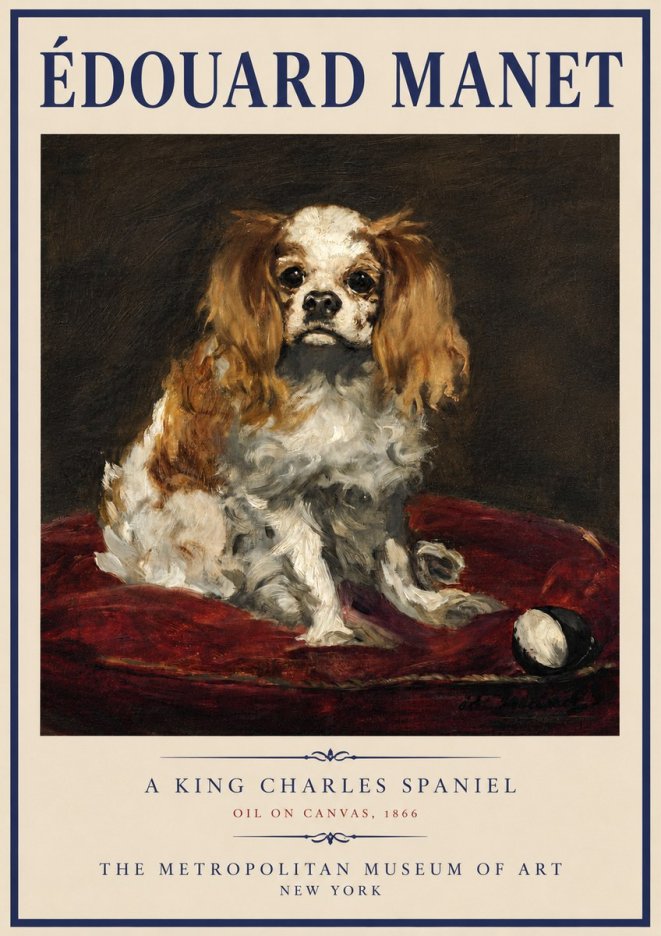 Édouard Manet A King Charles Spaniel No5 - Poster