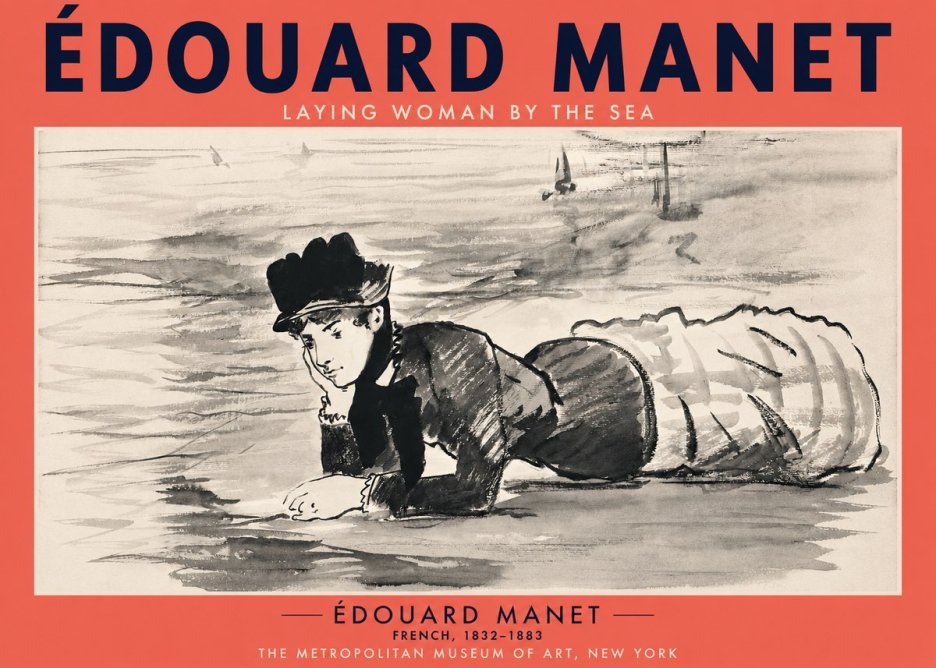 Édouard Manet Laying Woman by the Sea No2 - Poster