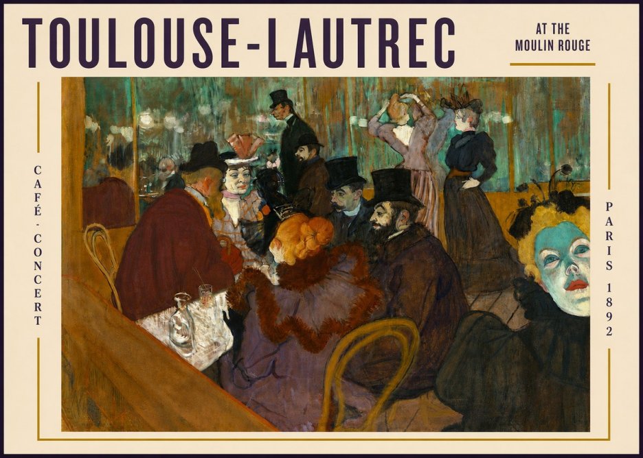 Toulouse-Lautrec At the Moulin Rouge IV No4 - Poster