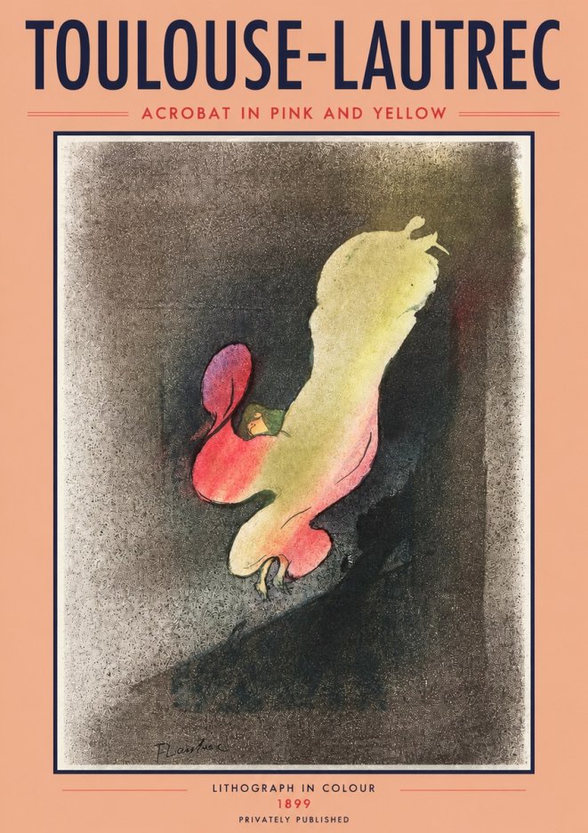 Toulouse-Lautrec Acrobat in Pink and Yellow No2 - Poster