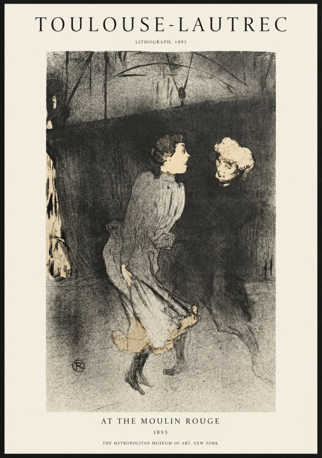 Toulouse-Lautrec At the Moulin Rouge VI No1 - Poster