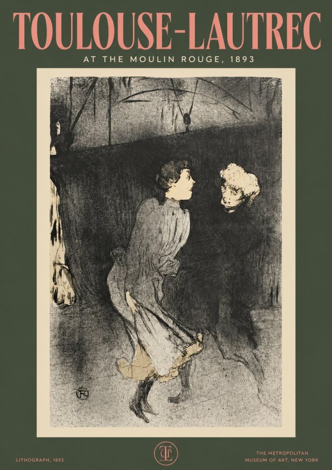 Toulouse-Lautrec At the Moulin Rouge VI No2 - Poster