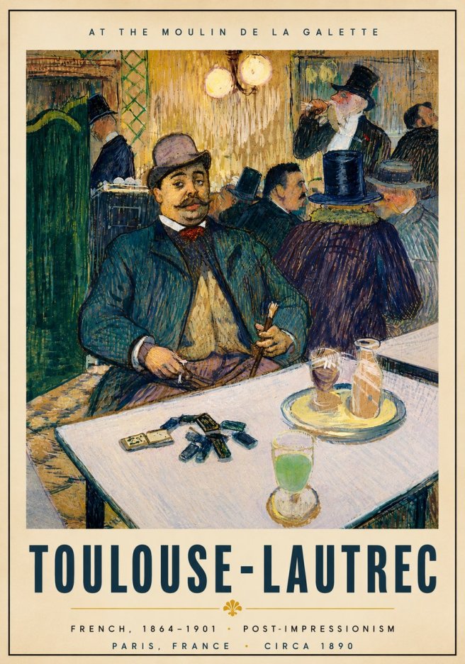 Toulouse-Lautrec At the Moulin De La Galette No6 - Poster