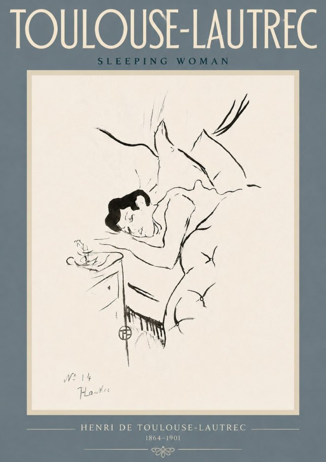 Toulouse-Lautrec Sleeping Woman No4 - Poster