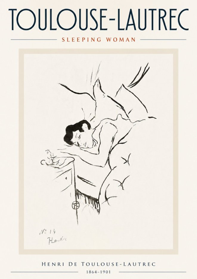 Toulouse-Lautrec Sleeping Woman No5 - Poster
