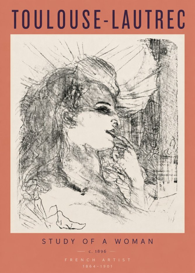 Toulouse-Lautrec Study of a Woman I No4 - Poster