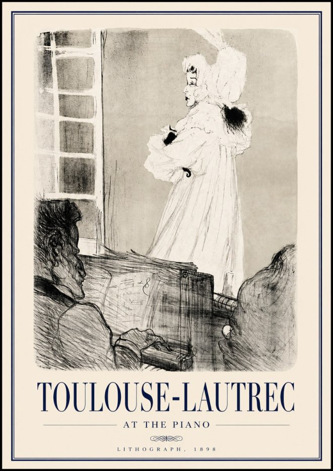 Toulouse-Lautrec At the Piano No3 - Poster
