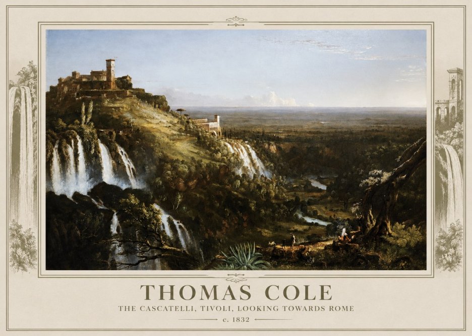 Thomas Cole The Cascatelli, Tivoli, Looking Towards Rome No3 - Poster