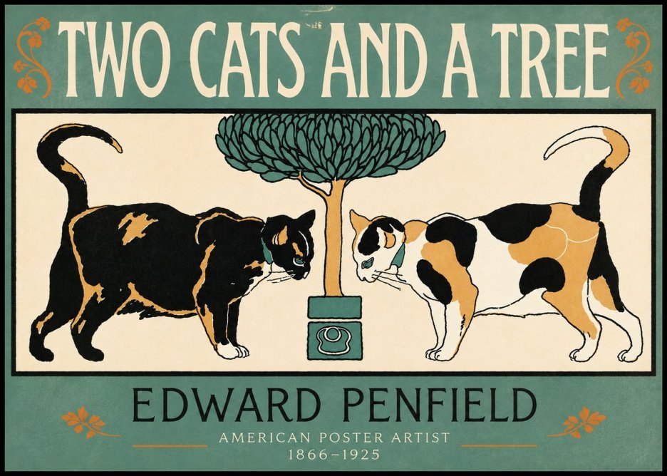 Edward Penfield Two Cats and a Tree No3 - Poster