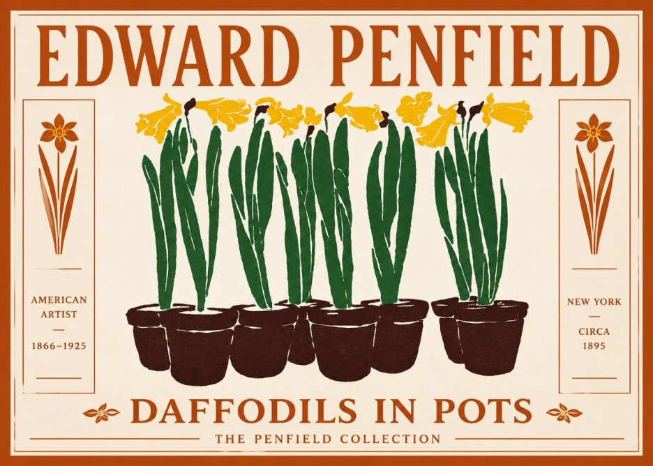 Edward Penfield Daffodils in Pots No5 - Poster