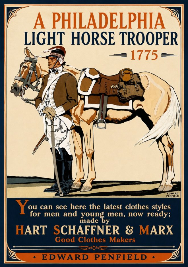 Edward Penfield A Philadelphia Light Horse Trooper 1775 No5 - Poster