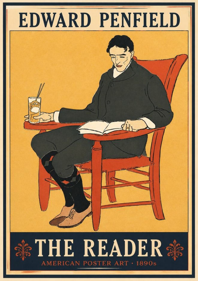 Edward Penfield The Reader II No2 - Poster