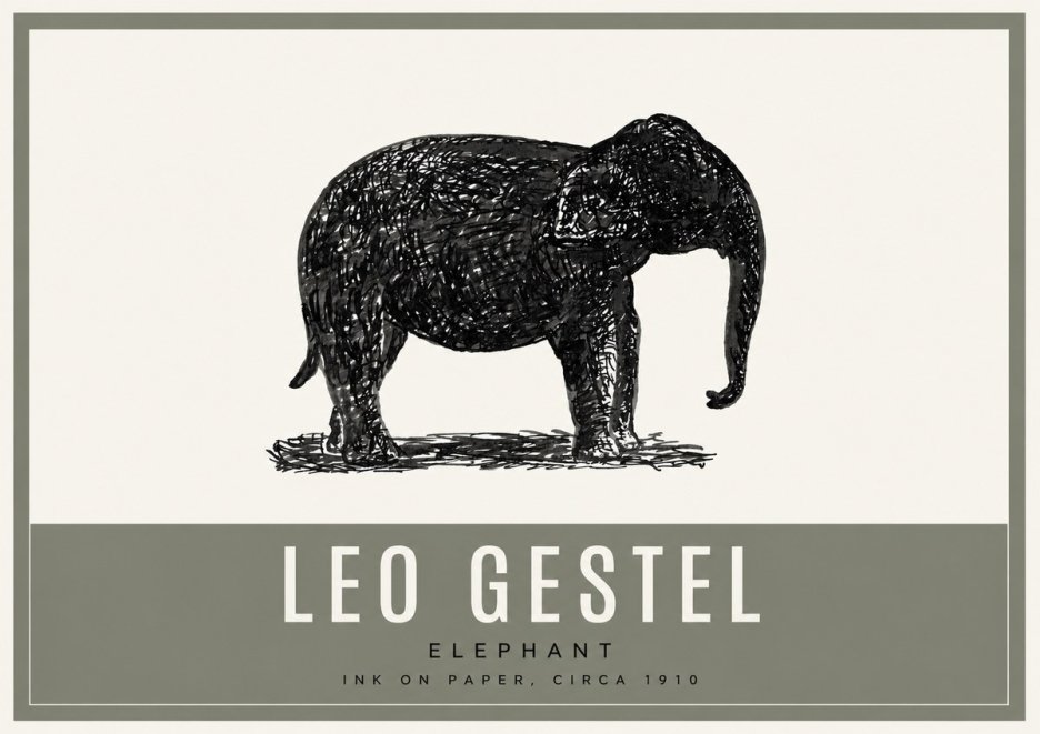 Leo Gestel Elephant No2 - Poster