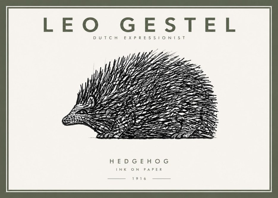 Leo Gestel Hedgehog No5 - Poster