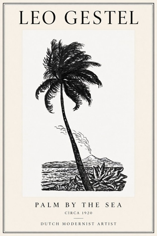 Leo Gestel Palm by the Sea No1 - Poster