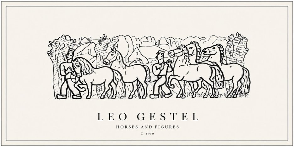 Leo Gestel Horses and Figures No1 - Poster