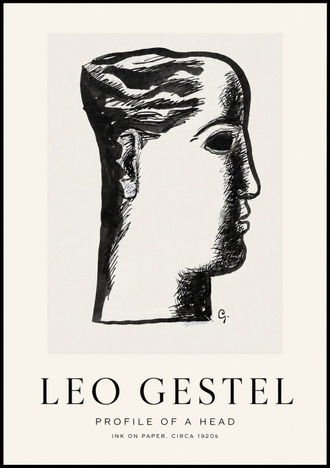 Leo Gestel Profile of a Head No1 - Poster