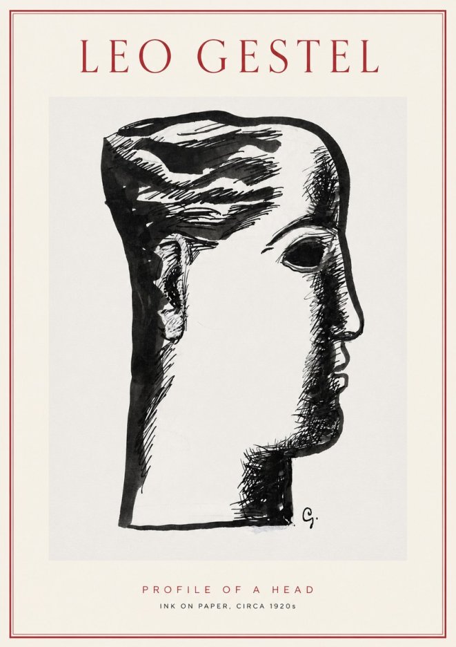 Leo Gestel Profile of a Head No2 - Poster