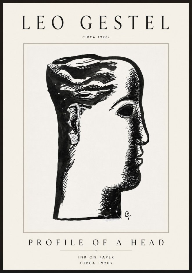 Leo Gestel Profile of a Head No6 - Poster