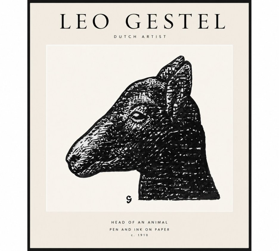 Leo Gestel Head of an Animal No1 - Poster