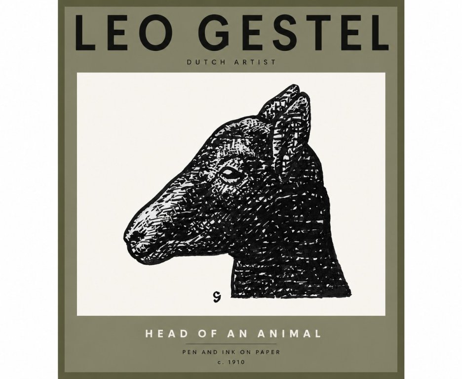 Leo Gestel Head of an Animal No3 - Poster