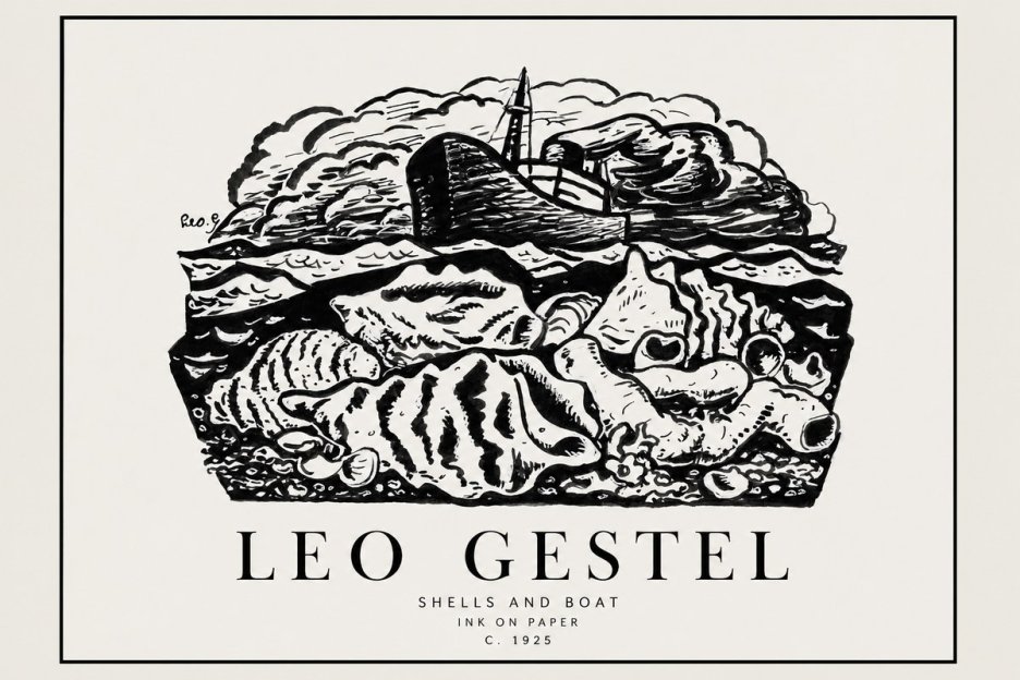Leo Gestel Shells and Boat No1 - Poster