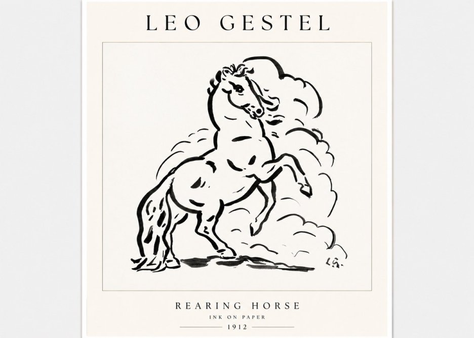 Leo Gestel Rearing Horse No1 - Poster