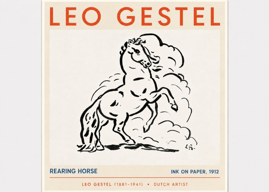 Leo Gestel Rearing Horse No5 - Poster