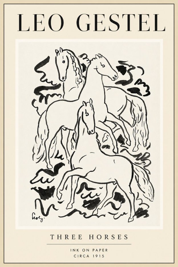 Leo Gestel Three Horses No4 - Poster