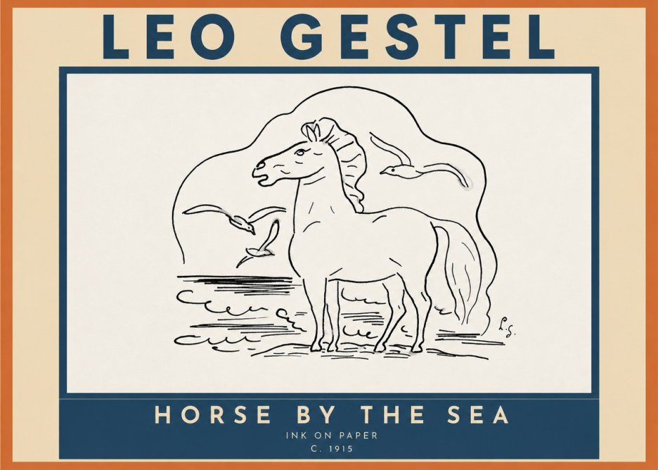 Leo Gestel Horse by the Sea No3 - Poster