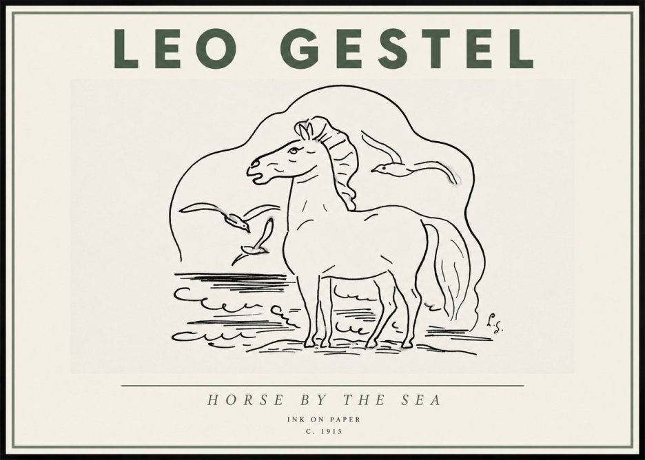 Leo Gestel Horse by the Sea No4 - Poster