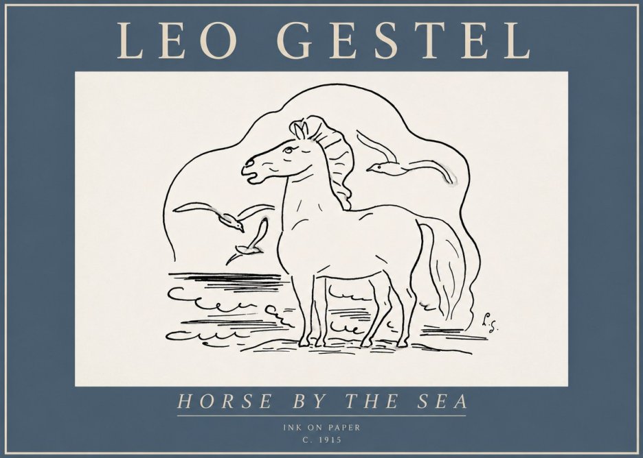 Leo Gestel Horse by the Sea No6 - Poster