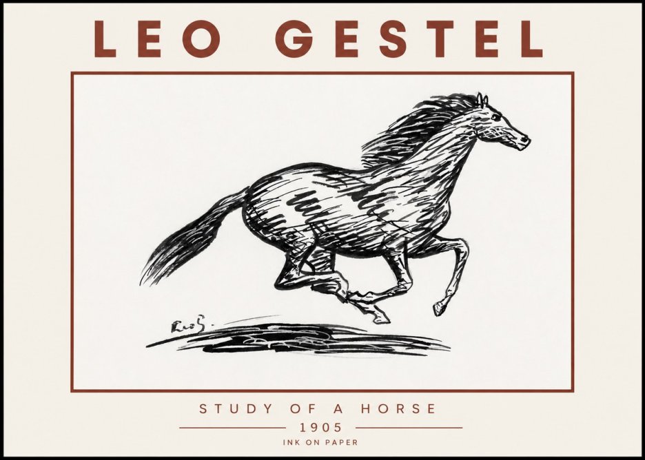 Leo Gestel Study of a Horse No5 - Poster