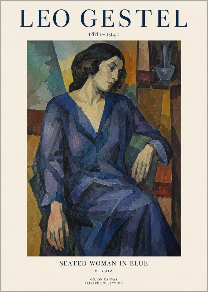 Leo Gestel Seated Woman in Blue No1 - Poster