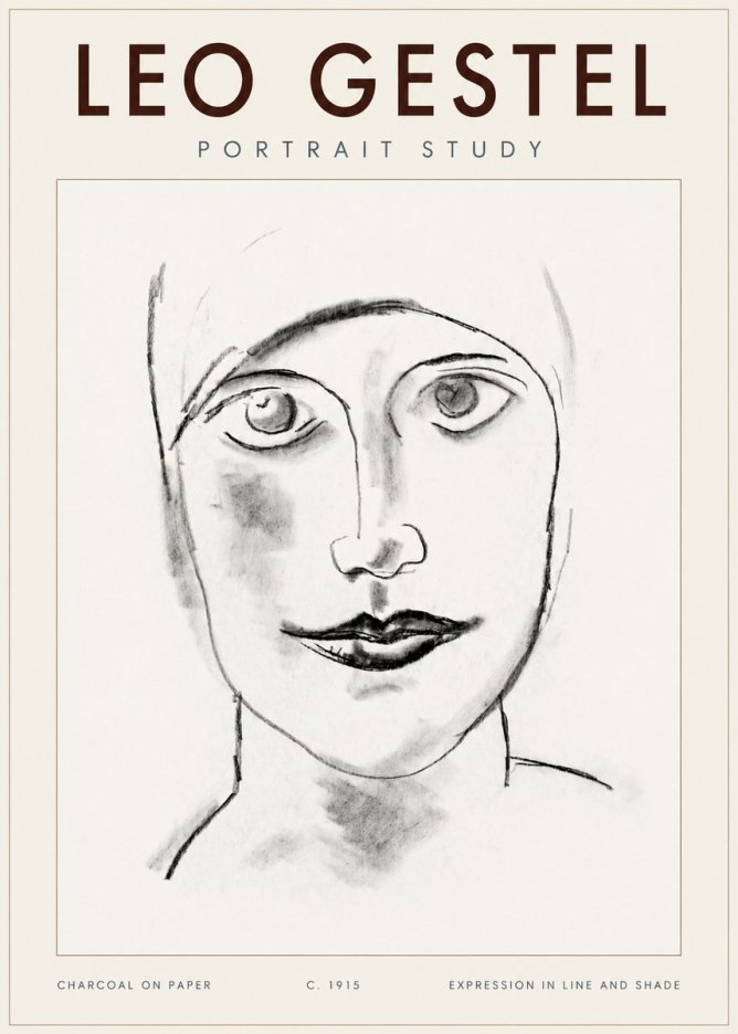 Leo Gestel Portrait Study I No4 - Poster