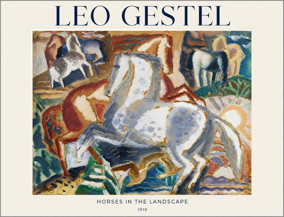 Leo Gestel Horses in the Landscape No1 - Poster