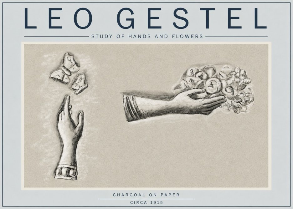Leo Gestel Study of Hands and Flowers No4 - Poster