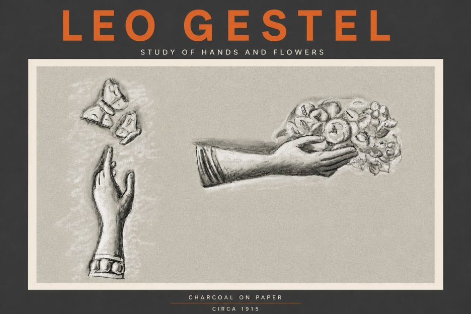 Leo Gestel Study of Hands and Flowers No6 - Poster
