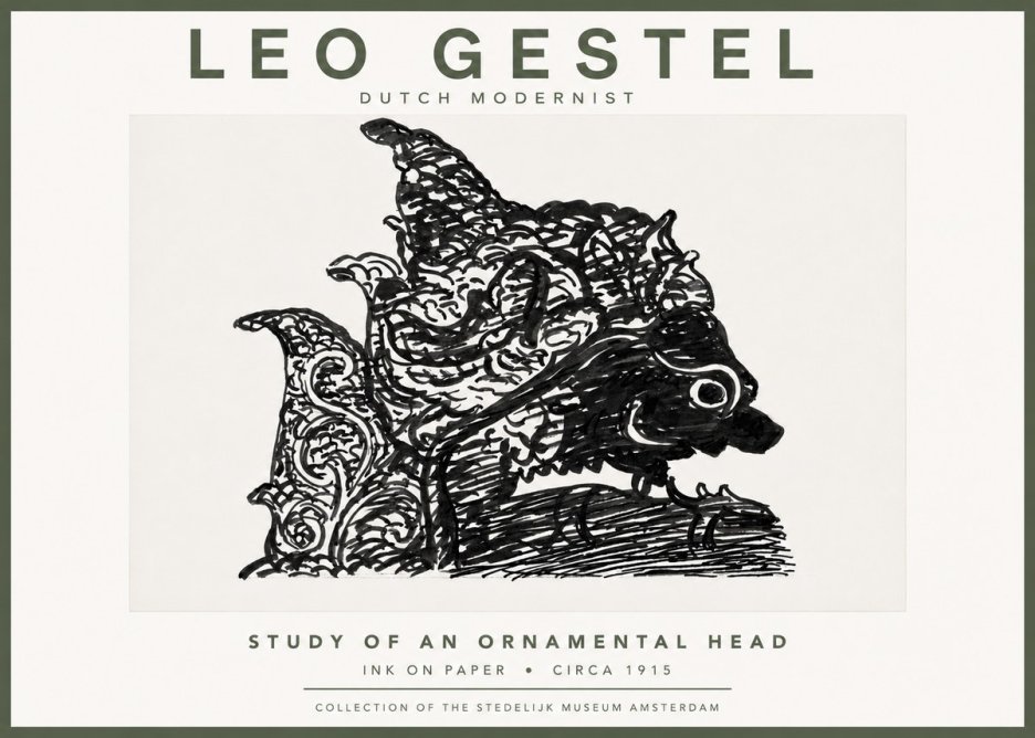 Leo Gestel Study of an Ornamental Head No5 - Poster
