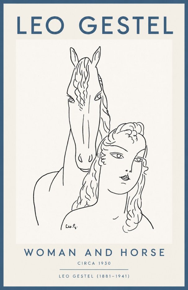 Leo Gestel Woman and Horse No2 - Poster