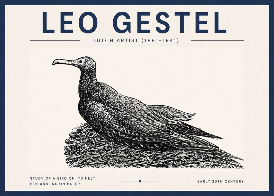 Leo Gestel Study of a Bird on Its Nest No6 - Poster