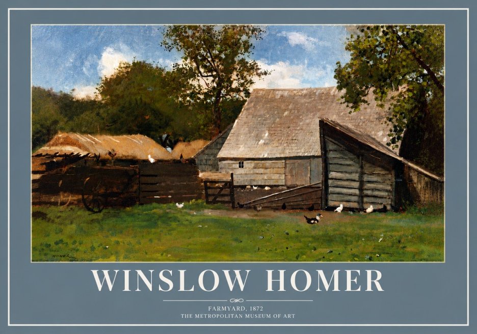 Winslow Homer Farmyard, 1872 No5 - Poster