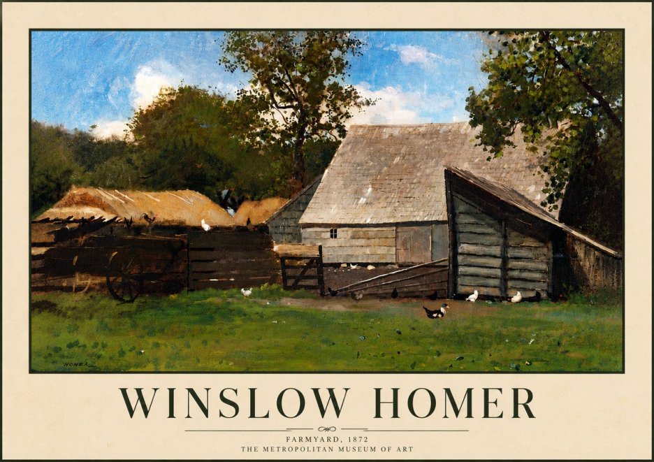 Winslow Homer Farmyard, 1872 No6 - Poster
