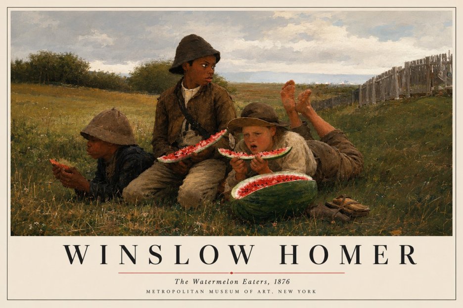 Winslow Homer The Watermelon Eaters No3 - Poster