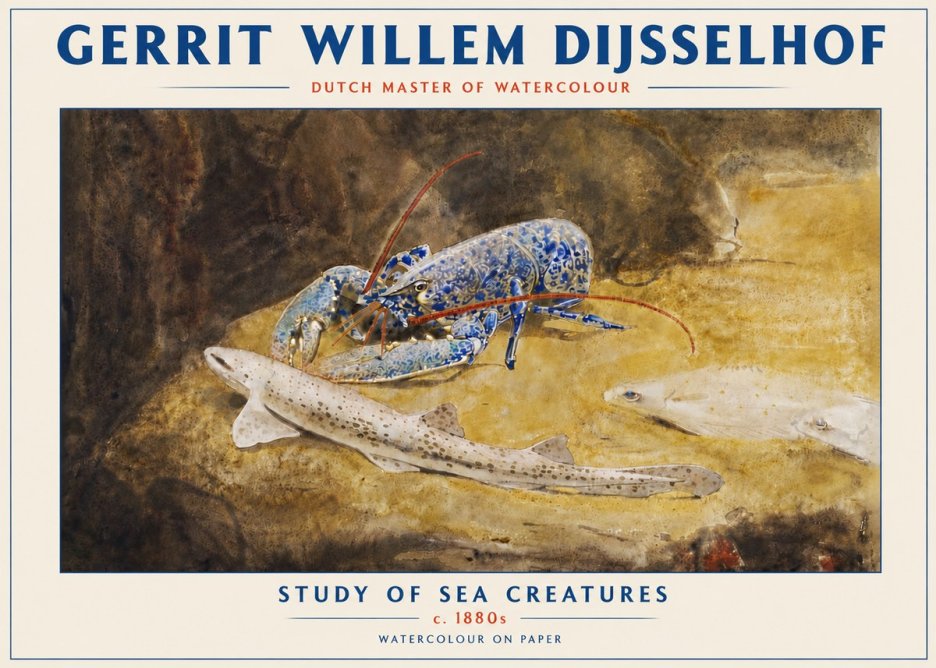 Gerrit Willem Dijsselhof Study of Sea Creatures No5 - Poster