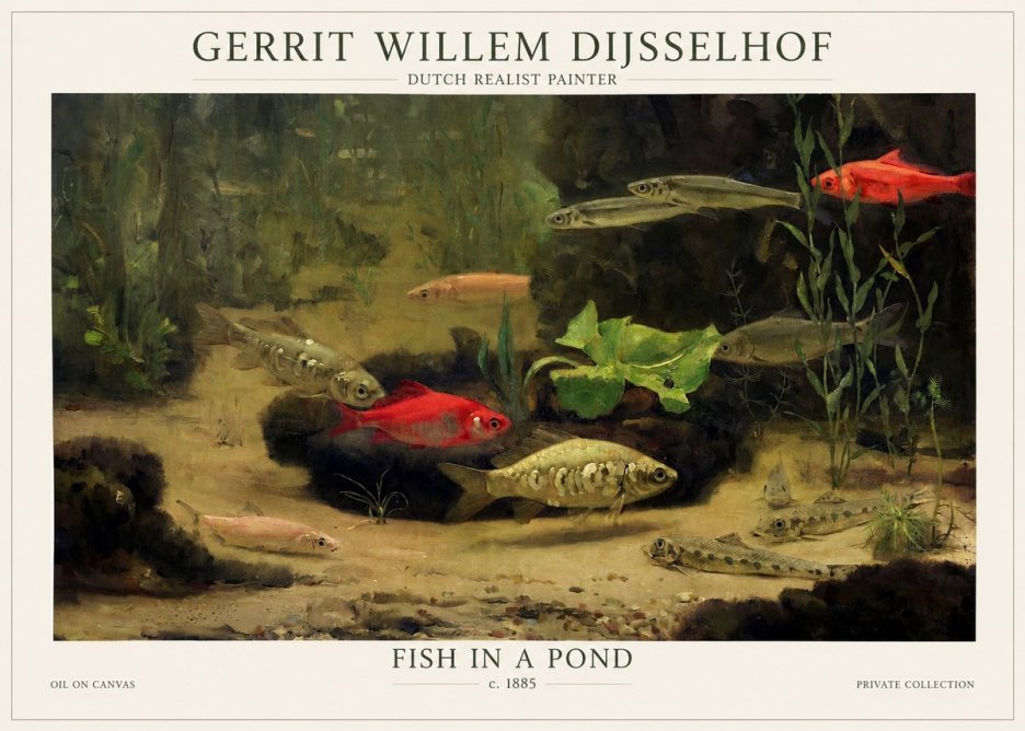 Gerrit Willem Dijsselhof Underwater Study of Freshwater Fish No6 - Poster