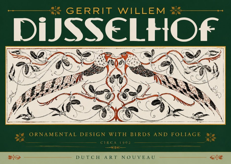 Gerrit Willem Dijsselhof Ornamental Design with Birds and Foliage No6 - Poster