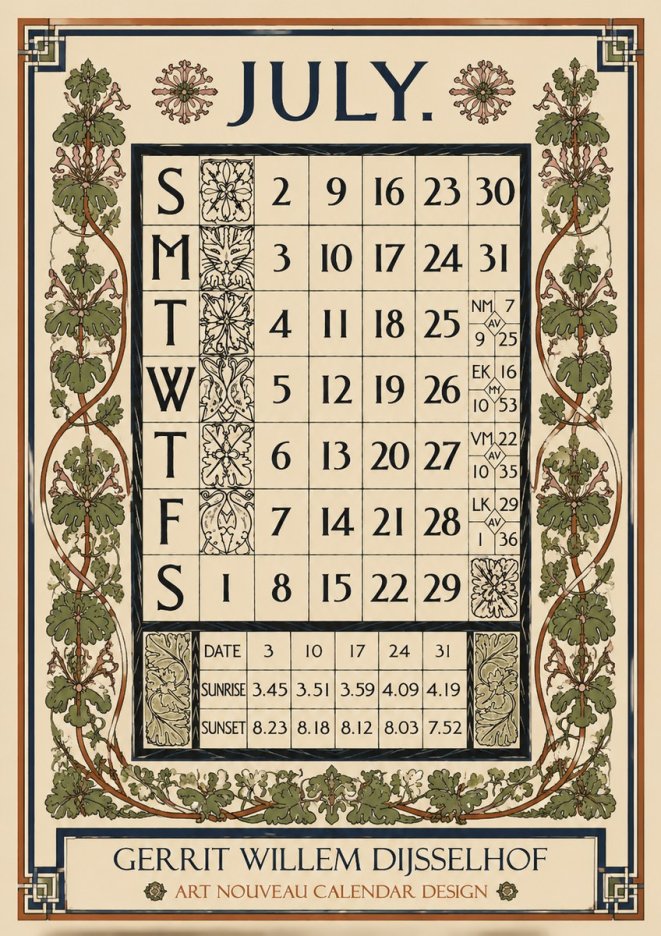 Gerrit Willem Dijsselhof July. No4 - Poster